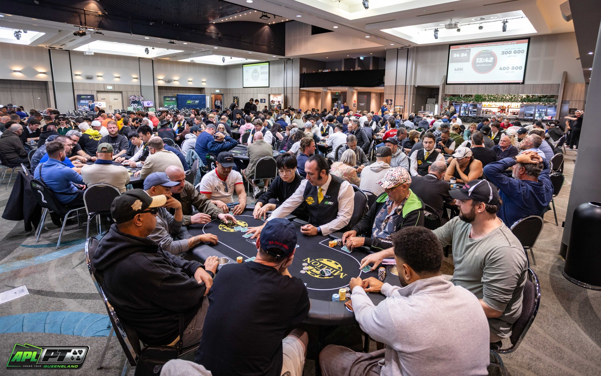 Wide venue shot — APL event in full swing